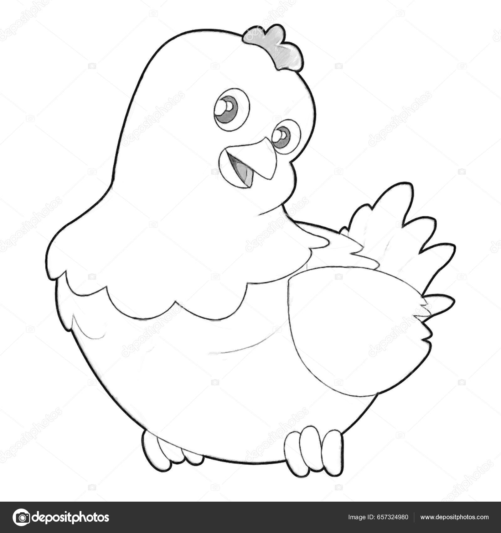 Desenho De Frango Ou Galinha De Desenho Animado. Animais De Fazenda. Livro  De Colorir Para Crianças. Royalty Free SVG, Cliparts, Vetores, e  Ilustrações Stock. Image 137949853