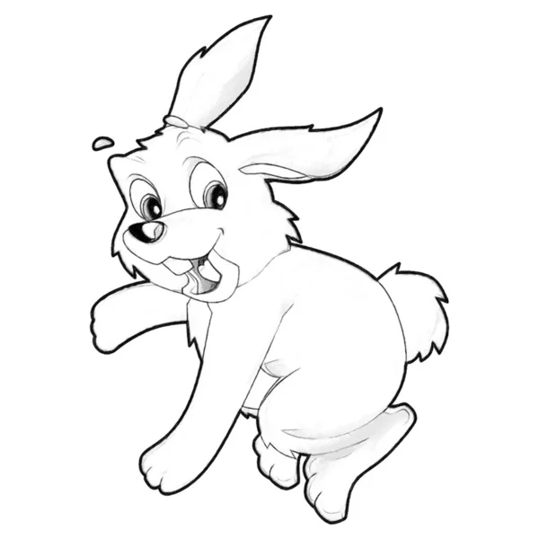 Dibujo Dibujos Animados Conejo Granja Animal Ilustración Aislada Para Niños — Foto de Stock