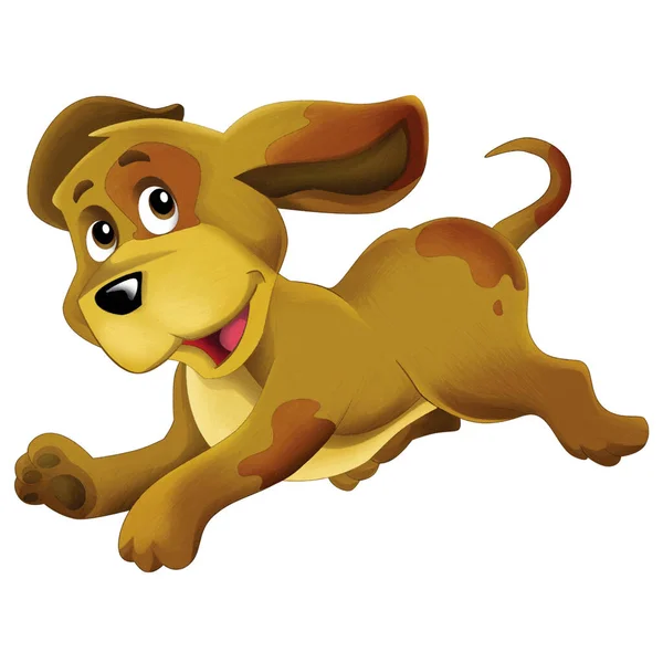 Веселая Мультяшная Сцена Счастливой Фермерской Собакой Развлекательная Иллюстрация Детей — стоковое фото