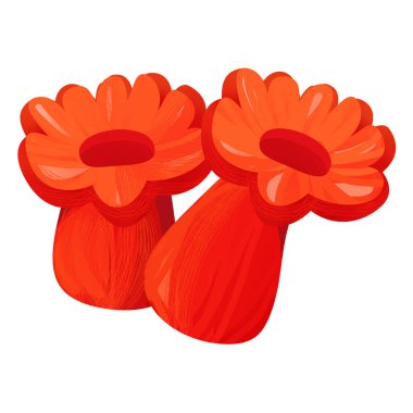 çocuklar için izole edilmiş mercan resifli karikatür sahnesi