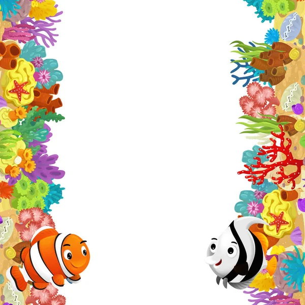 산호초와 물고기가 헤엄쳐 다니는 산호초 — 스톡 사진