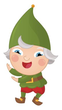 Çizgi film sahnesinde neşeli, neşeli cüce çocuklar için izole edilmiş.