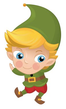 Çizgi film sahnesinde neşeli, neşeli cüce çocuklar için izole edilmiş.