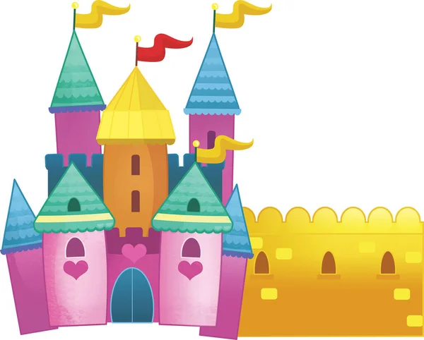 Dibujo Animado Hermoso Colorido Castillo Medieval Ilustración Para Niños — Foto de Stock