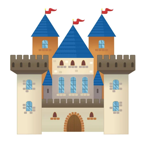 漫画美しくカラフルな中世の城子供のための孤立したイラスト — ストック写真