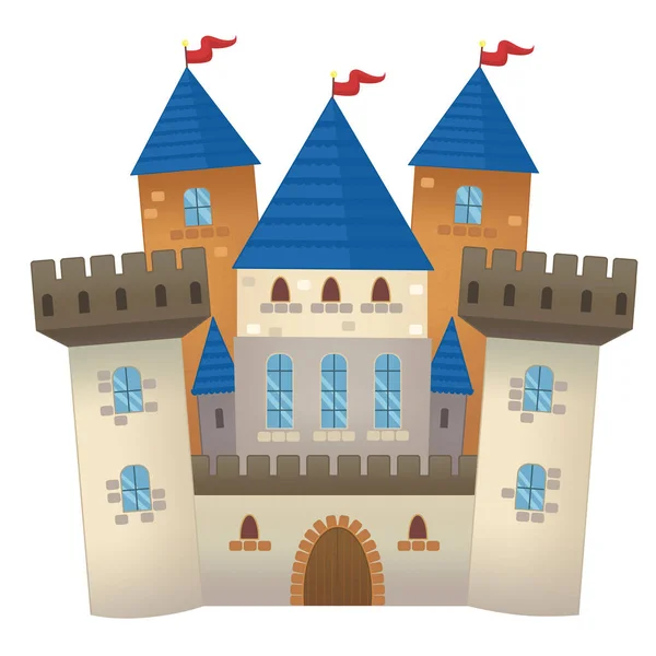 卡通画 华丽多彩的中世纪城堡 为孩子们制作的孤立的插图 — 图库照片