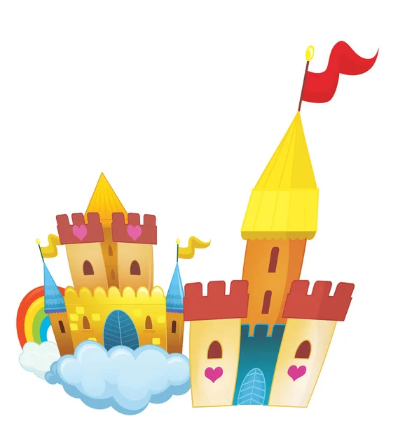 stock image cartoon beautiful and colorful medieval castle isolated illustration for kids