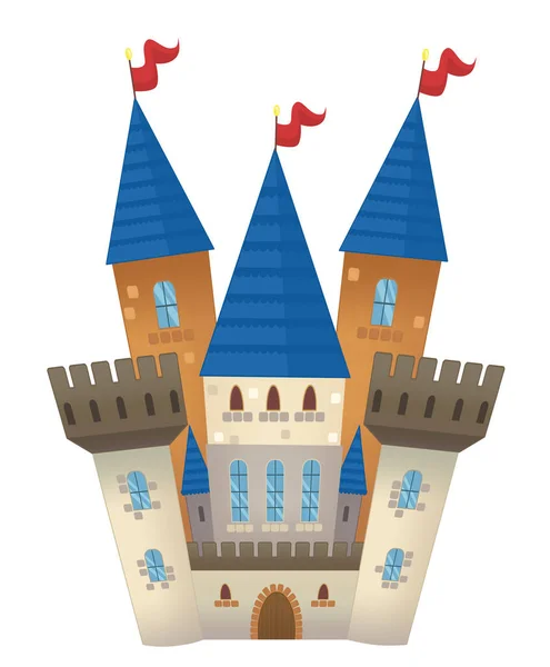 Мультфильм Красивый Красочный Средневековый Замок Изолированные Иллюстрации Детей — стоковое фото
