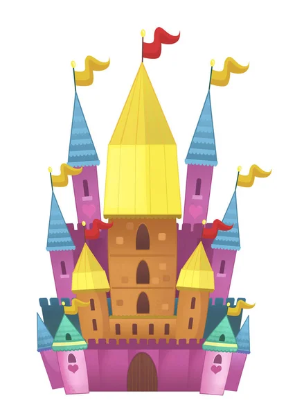 Karikatur Schöne Und Bunte Mittelalterliche Burg Isolierte Illustration Für Kinder — Stockfoto