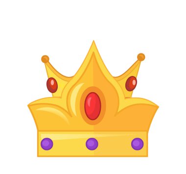 Çizgi film renkli unsur kraliyet tacı çocuklar için izole edilmiş.