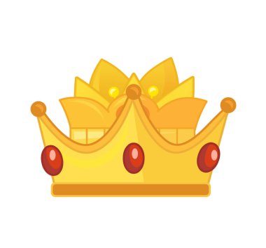 Çizgi film renkli unsur kraliyet tacı çocuklar için izole edilmiş.