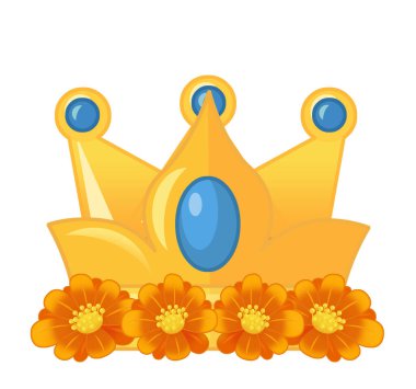 Çizgi film renkli unsur kraliyet tacı çocuklar için izole edilmiş.