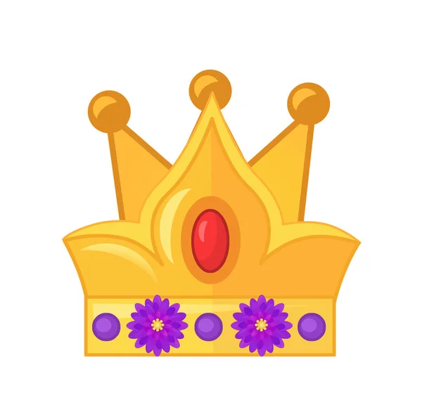 Cartoon Kleurrijke Element Koninklijke Kroon Geïsoleerde Illustratie Voor Kinderen — Stockfoto