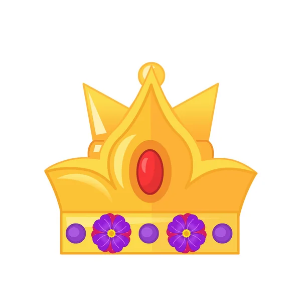 Cartoon Kleurrijke Element Koninklijke Kroon Geïsoleerde Illustratie Voor Kinderen — Stockfoto