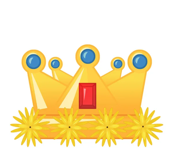 漫画のカラフルな要素王室の王冠は子供のための孤立したイラスト — ストック写真