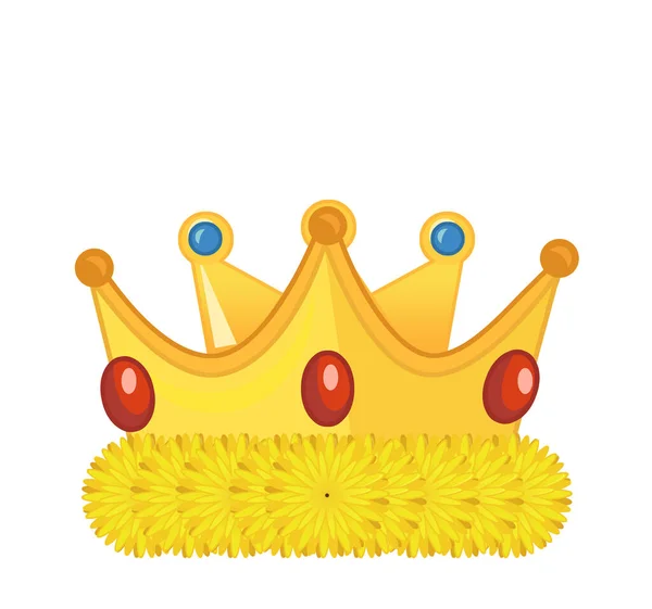 漫画のカラフルな要素王室の王冠は子供のための孤立したイラスト — ストック写真