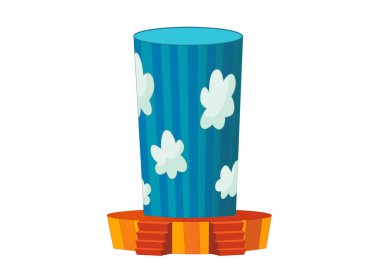 Renkli lunapark elementli karikatür sahnesi çocuklar için izole edilmiş.