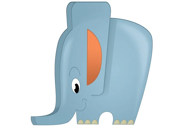 Cartoon Scene Elephant Toy Element Playground Isolated Illustration Kids — Stock Photo, Image