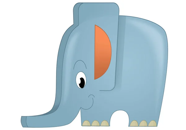 Cartoon Scene Elephant Toy Element Playground Isolated Illustration Kids — Stock Photo, Image
