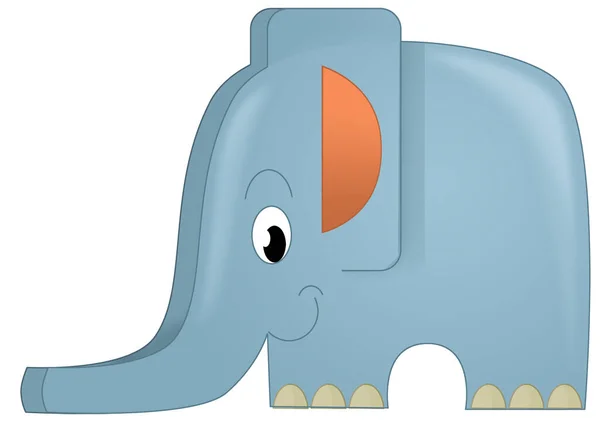 Tecknad Scen Med Elefant Leksak Element Från Lekplats Isolerad Illustration — Stockfoto