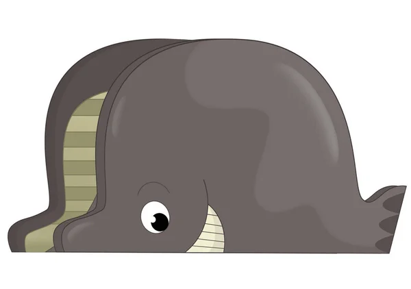 Kreslená Scéna Velrybou Zvíře Hračka Prvek Hřiště Izolované Ilustrace Pro — Stock fotografie