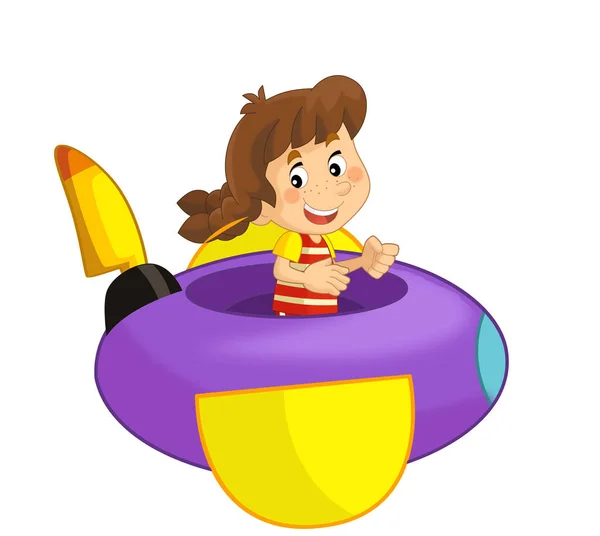 Cartoon Kid Toy Funfair Plane Amusement Park Playground Isolated Illustration — Stock Photo, Image