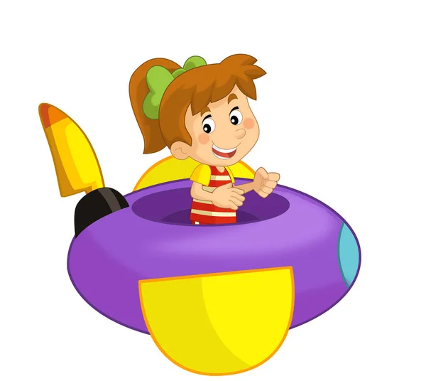 Cartoon Kid Toy Funfair Plane Amusement Park Playground Isolated Illustration — Stock Photo, Image
