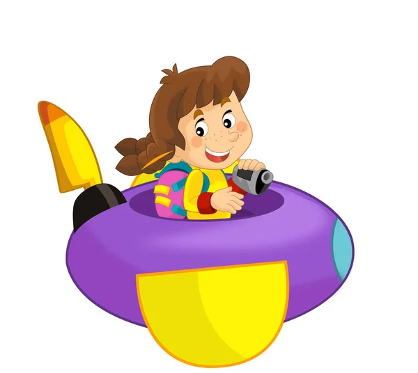 Criança Dos Desenhos Animados Parque Diversões Avião Feira Brinquedo Ilustração — Fotografia de Stock