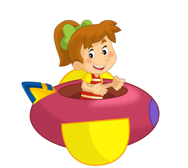 Cartoon Παιδί Ένα Λούνα Παρκ Λούνα Παρκ Παιχνίδι Παιδική Χαρά — Φωτογραφία Αρχείου