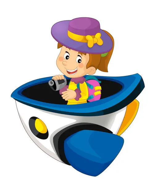 Cartoon Kid Toy Funfair Space Ship Star Ship Amusement Park — Stock Photo, Image