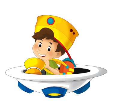 Oyuncak lunapark gemisinde çizgi film çocuğu ya da eğlence parkında ya da çocuklar için izole edilmiş oyun parkında.