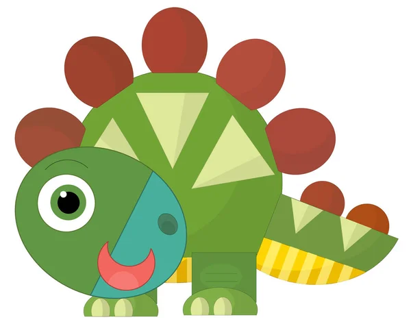 Cartoon Glücklich Und Lustig Bunte Prähistorische Dinosaurier Isolierte Illustration Für — Stockfoto