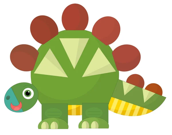 Rajzfilm Boldog Vicces Színes Őskori Dinoszaurusz Elszigetelt Illusztráció Gyerekeknek — Stock Fotó