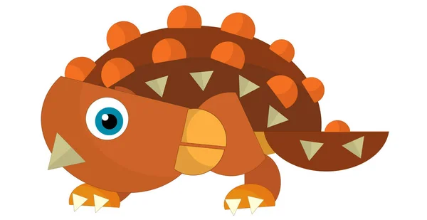 Kreskówka Szczęśliwy Zabawny Kolorowy Prehistoryczny Dinozaur Izolowane Ilustracja Dla Dzieci — Zdjęcie stockowe