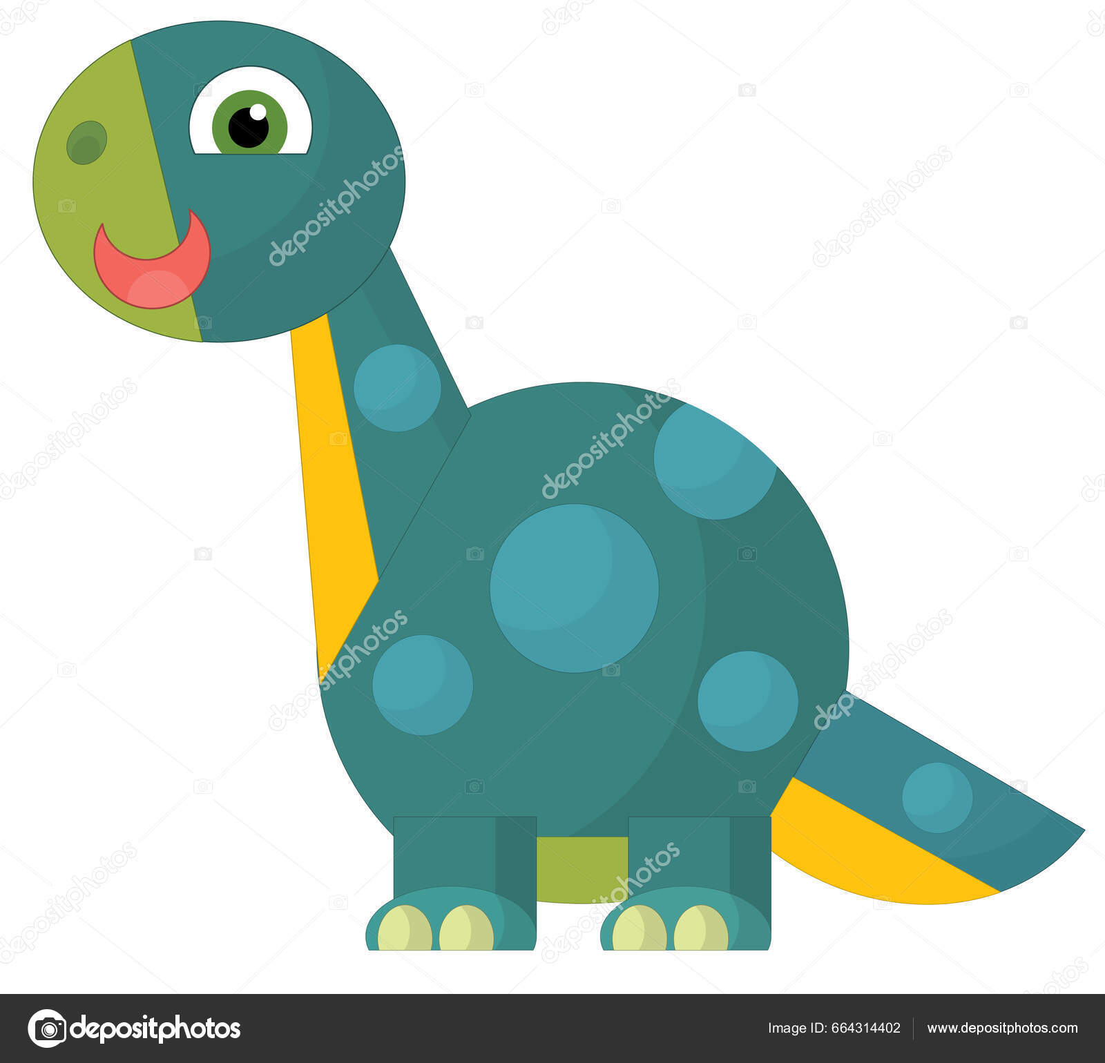 Dinossauro Dinossauro Pré-histórico Engraçado. Estilo Antigo De