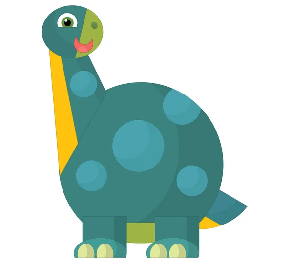 Cartoon Glücklich Und Lustig Bunte Prähistorische Dinosaurier Isolierte Illustration Für — Stockfoto