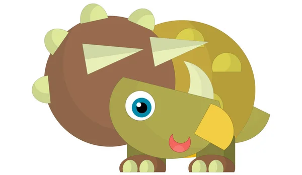Dibujos Animados Feliz Divertido Colorido Dinosaurio Prehistórico Dino Ilustración Aislada — Foto de Stock