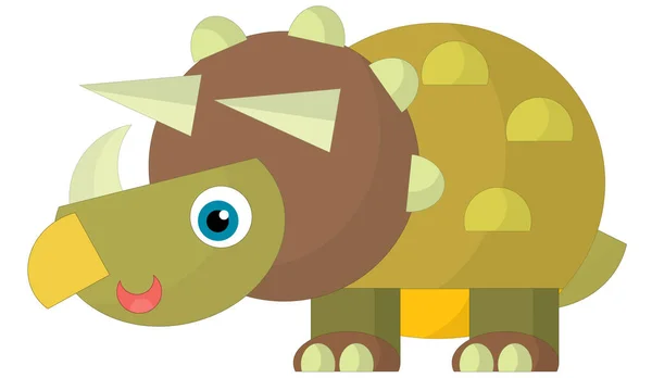 Rajzfilm Boldog Vicces Színes Őskori Dinoszaurusz Dinó Elszigetelt Illusztráció Gyerekeknek — Stock Fotó