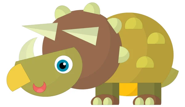 Karikatur Glücklich Und Lustig Bunte Prähistorische Dinosaurier Dino Isolierte Illustration — Stockfoto