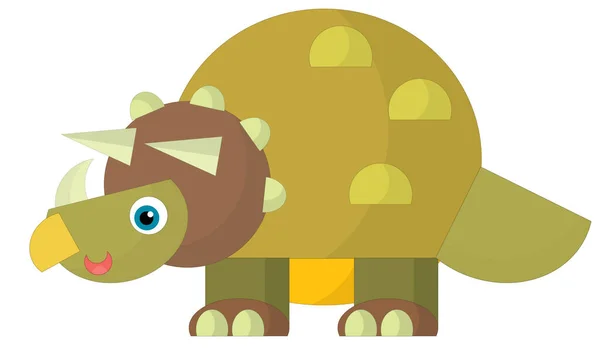 Karikatur Glücklich Und Lustig Bunte Prähistorische Dinosaurier Dino Isolierte Illustration — Stockfoto