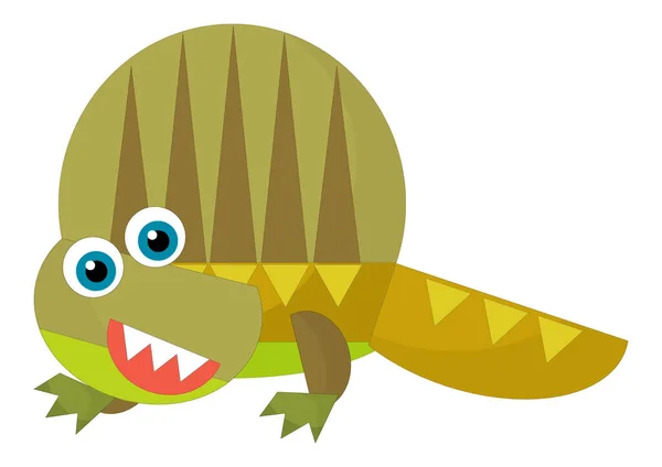 Tecknad Glad Och Rolig Färgglada Förhistoriska Dinosaurie Dino Leende Vänlig — Stockfoto