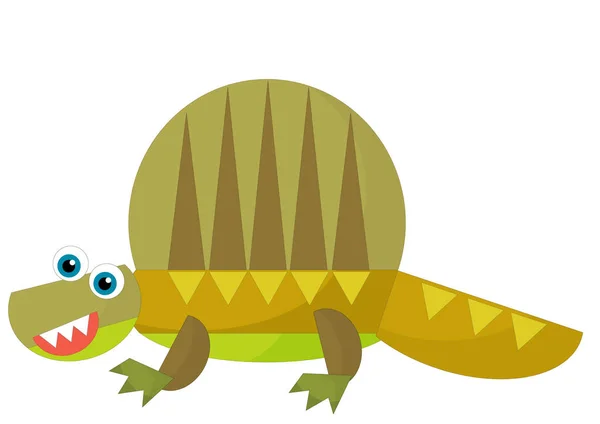 Cartoon Gelukkig Grappig Kleurrijke Prehistorische Dinosaurus Dino Glimlachende Vriendelijke Geïsoleerde — Stockfoto