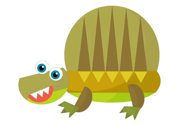 Cartoon Gelukkig Grappig Kleurrijke Prehistorische Dinosaurus Dino Glimlachende Vriendelijke Geïsoleerde — Stockfoto