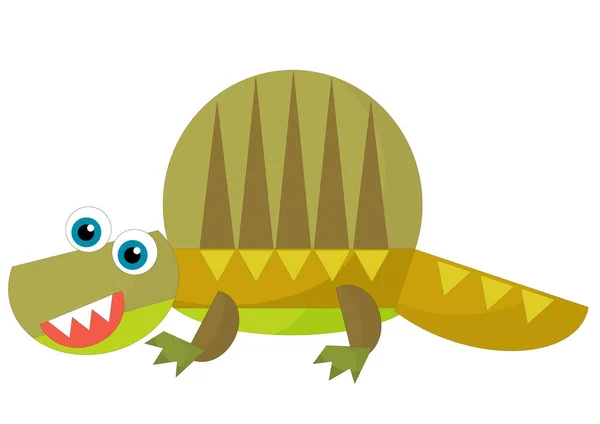 Çizgi Film Mutlu Komik Renkli Tarih Öncesi Dinozor Dinazoru Çocuklar — Stok fotoğraf