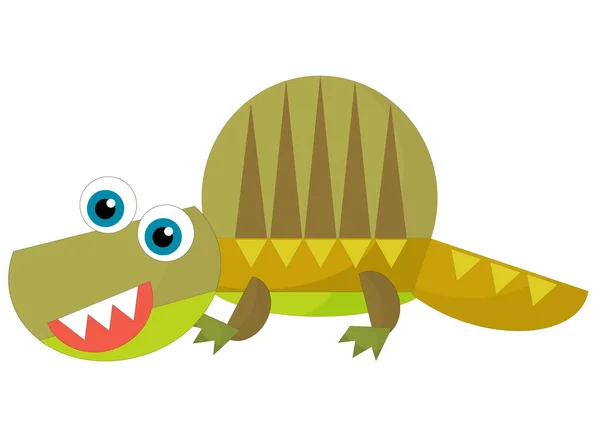 Γελοιογραφία Χαρούμενος Και Αστείος Πολύχρωμο Προϊστορικό Δεινόσαυρος Dino Χαμογελώντας Φιλικό — Φωτογραφία Αρχείου