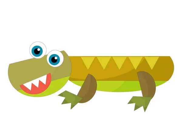 Kreskówka Szczęśliwy Zabawny Kolorowy Prehistoryczny Dinozaur Dino Uśmiechnięty Przyjazny Izolowane — Zdjęcie stockowe