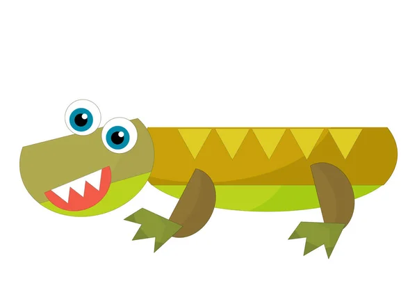 Dibujos Animados Feliz Divertido Colorido Dinosaurio Prehistórico Dino Sonriendo Amistosa — Foto de Stock