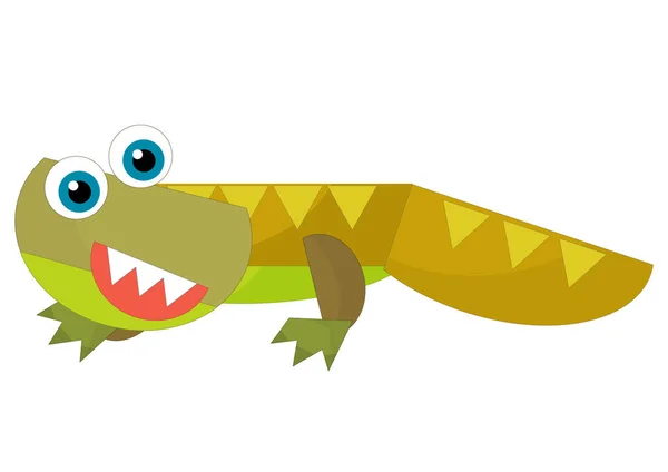 Мультфильм Счастливый Смешной Красочный Доисторический Динозавр Динозавр Улыбаясь Дружественные Изолированные — стоковое фото