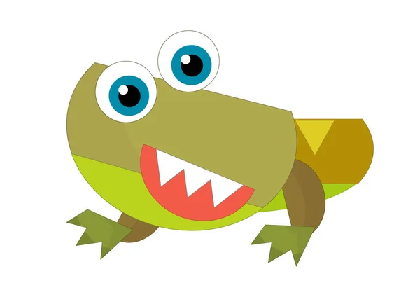 Desenho Animado Feliz Engraçado Colorido Dinossauro Pré Histórico Dino Sorrindo — Fotografia de Stock