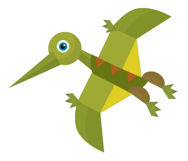 Мультяшний Динозавр Pterodactyl Або Інший Динозавр Ізольовані Ілюстрації Дітей — стокове фото